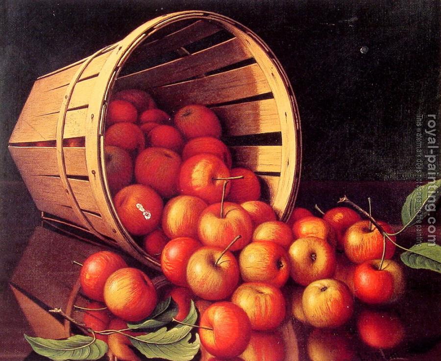 Levi Wells Prentice : Apples tumbling from a basket
